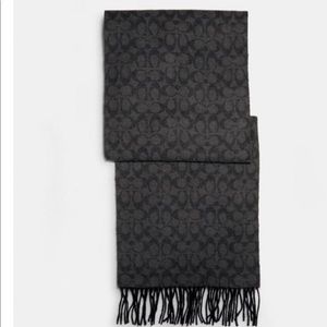 NWT Black Coach Signature Scarf